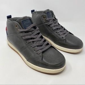 Levis High Top Sneakers Gray Casual Lace Up